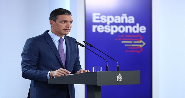 بيدرو سانشيز يظهر امام وسائل الاعلام بعد اجتماع مجلس الوزراء