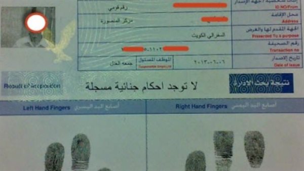 صحيفة الحالة الجنائية